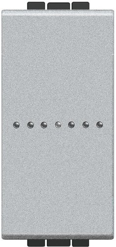 Выключатель самовозвратный без рамки Legrand BTicino Аxial LivingLigh 1мод. 1-кл. алюминий  картинка